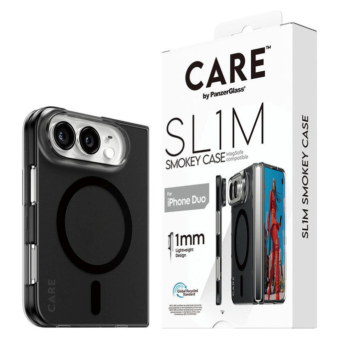 Custodia SL1M Smokey con MagSafe nero per iPhone Duo, PanzerGlass