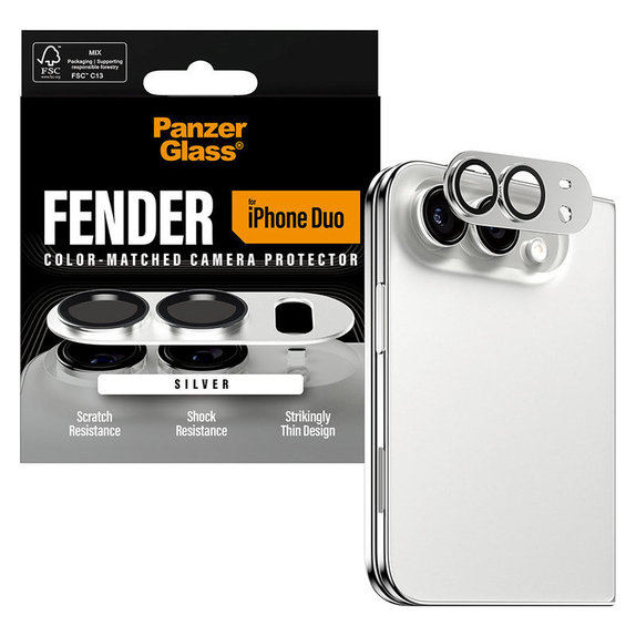 Protezione obiettivo Fender per iPhone Duo, Bianco, PanzerGlass