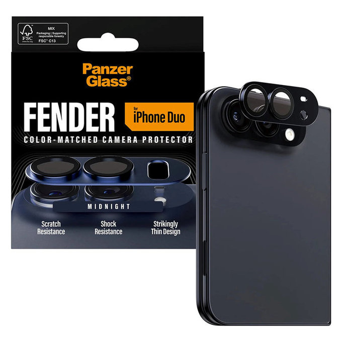 Protezione obiettivo Fender per iPhone Duo, Dark Blue, PanzerGlass