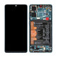 Schermo per Huawei P30, Vetro touch con cornice, batteria, Aurora Blue, 02352NLN, 02354HRH, 02354HNJ, Genuine Service Pack