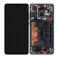 Schermo per Huawei P30, Vetro touch con cornice, batteria, Black, 02354HLT, Genuine Service Pack