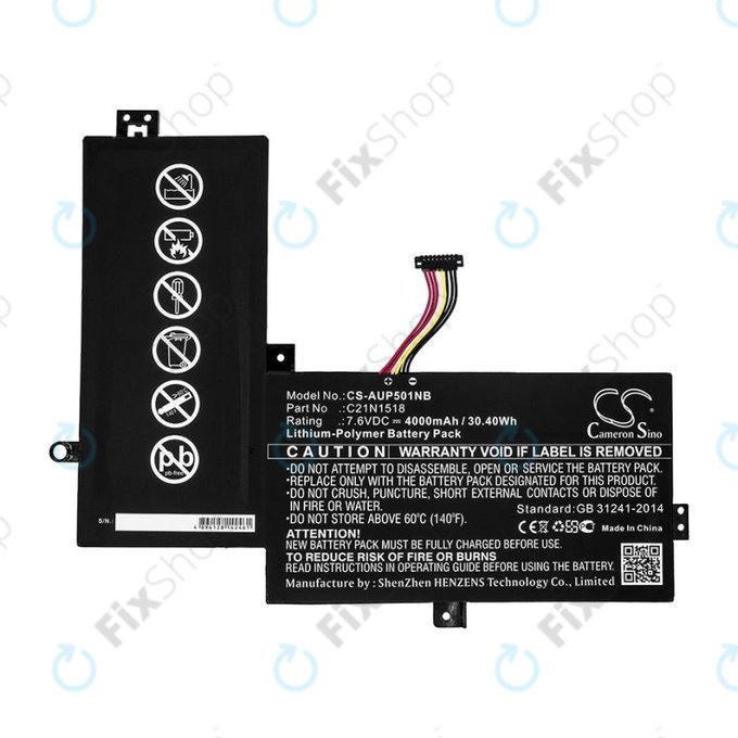 Batteria per Asus VivoBook Flip TP501, TP501UA, C21N1518, Li-Pol, 4000mAh, 7.6V, HQ