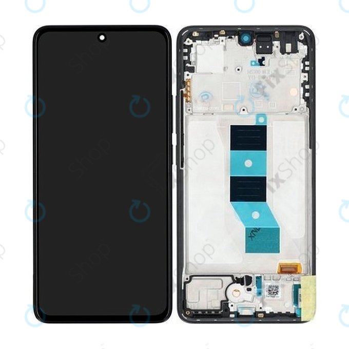 Schermo per Xiaomi Redmi Note 14 5G 24094RAD4G, Midnight Black, Vetro touch con cornice, 56002000O1700, Genuine Service Pack