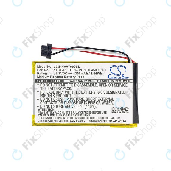 Batteria per Navigon 70, Topaz, Li-Pol, 1200mAh, 3.7V, HQ