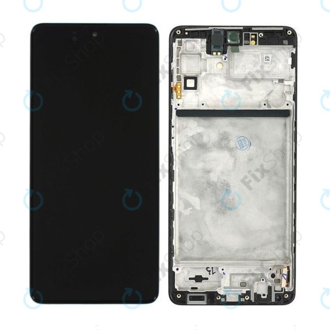 Schermo per Samsung M51 M515F, Celestial Black, Vetro touch con cornice, GH82-23568A, GH82-24168A, GH82-24166A, Genuine Service Pack