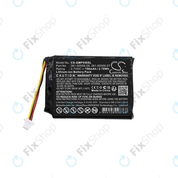 Batteria per Garmin Drive 60, 61, Pro 70, Pro 550, Pro Trashbreaker, PT 5, PT 10, Sport Pro Transmitter, TB 10, 361-00056-07, 361-00056-09, 750mAh, HQ