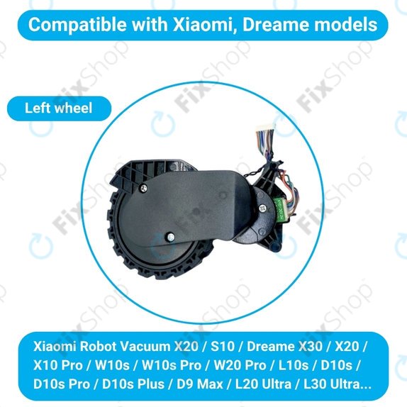 Ruota con motore (destra) per Xiaomi Robot Vacuum X20, S10, Dreame X30, X20, X10 Pro, Black