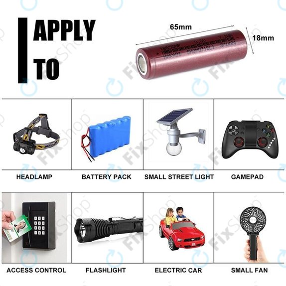 Batteria  Cell 18650, Li-Ion, 2000mAh, 3.6V