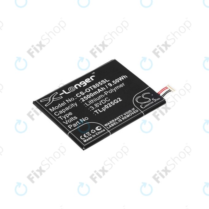 Batteria per Alcatel One Touch Pixi 8", TLp025G2, Li-Pol, 3.8V, 2500mAh, HQ