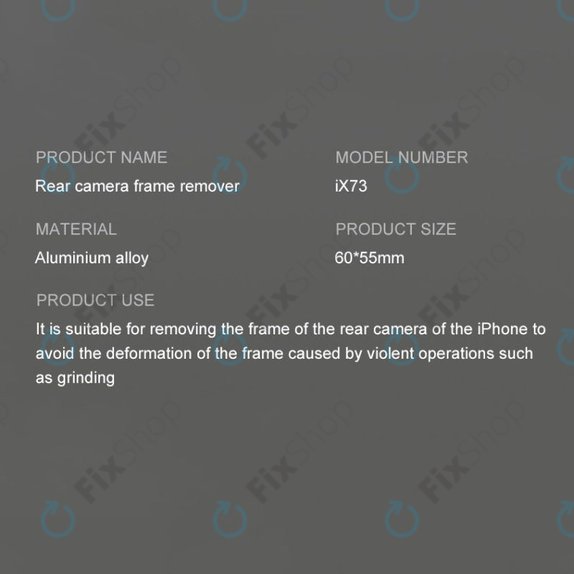 Strumento per rimozione frame fotocamera posteriore iX73, iFixes
