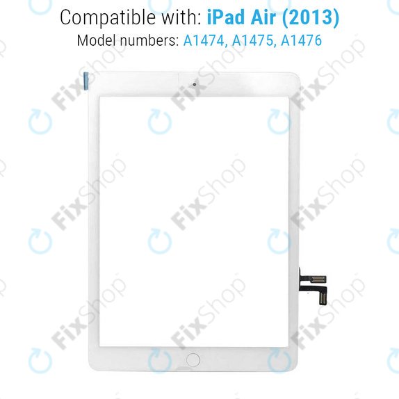 Vetro touch con pulsante Home per iPad Air, iPad (5th Gen 2017), White