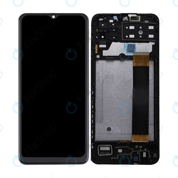 Schermo per Samsung M13 M135F, Black, Vetro touch con cornice