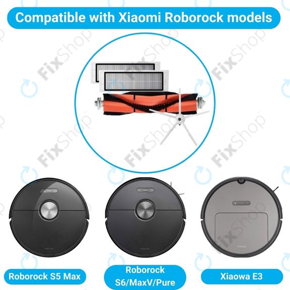 Set standard per Xiaomi Roborock S5 Max, S6, S6 MaxV, S6 Pure, Xiaowa E3, White