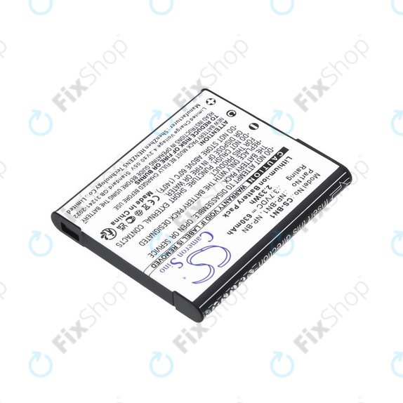 Batteria per Sony Cyber-Shot DSC-TX20, TX9, NP-BN1, Li-Ion, 630mAh, 3.7V, HQ