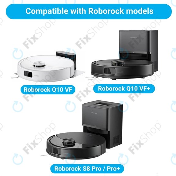 Set di ricambi per Xiaomi Roborock Q10 VF, Q10 VF+, S8 Pro, S8 Pro Plus (2x spazzola principale, 4x filtro, 4x spazzola laterale, 4x panno mop, 4x sacchetto polvere)