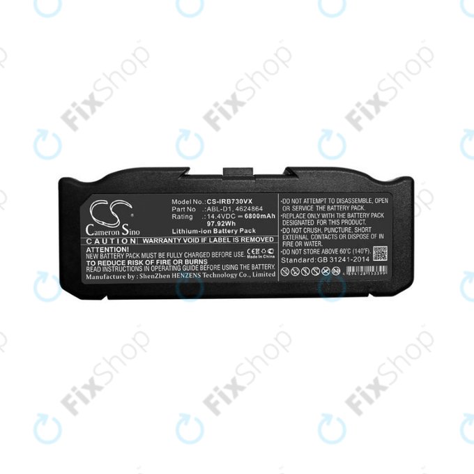 Batteria per iRobot Roomba e-seriess, i-seriess, ABL-D1, 4624864, ABL-D2, Li-Ion, 6800mAh, 14.4V, HQ