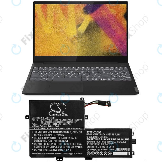 Batteria per Lenovo IdeaPad C340 14, 15, 5B10T09095, Li-Pol, 4400mAh, 11.34V, HQ