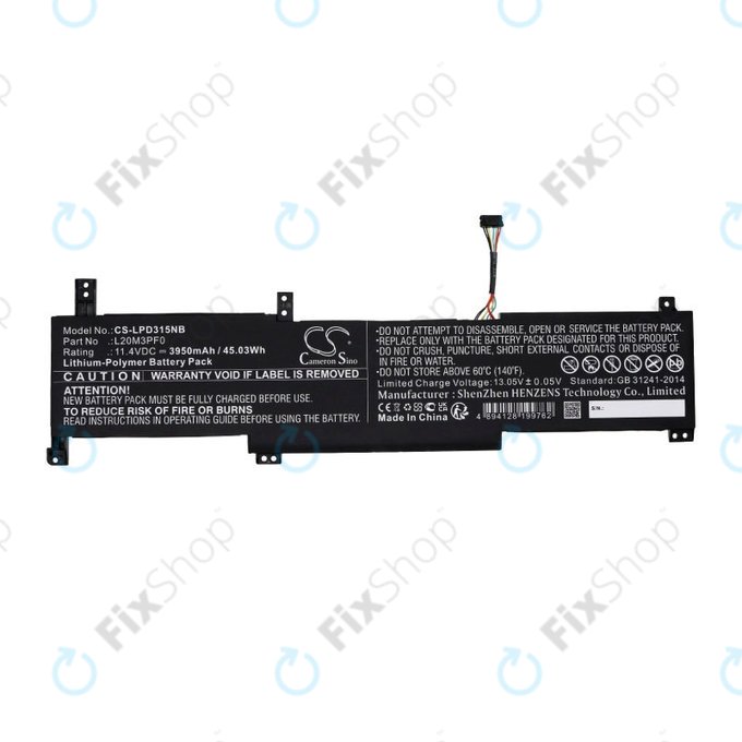 Batteria per Lenovo IdeaPad 3-series, L20M3PF0, Li-Pol, 3950mAh, 11.4V, HQ