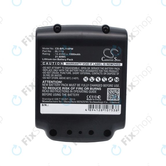 Batteria per Black & Decker ASL146BT12A, LBXR16, SSL20SB, BL1114, Li-Ion, 1500mAh, 14.4V, HQ
