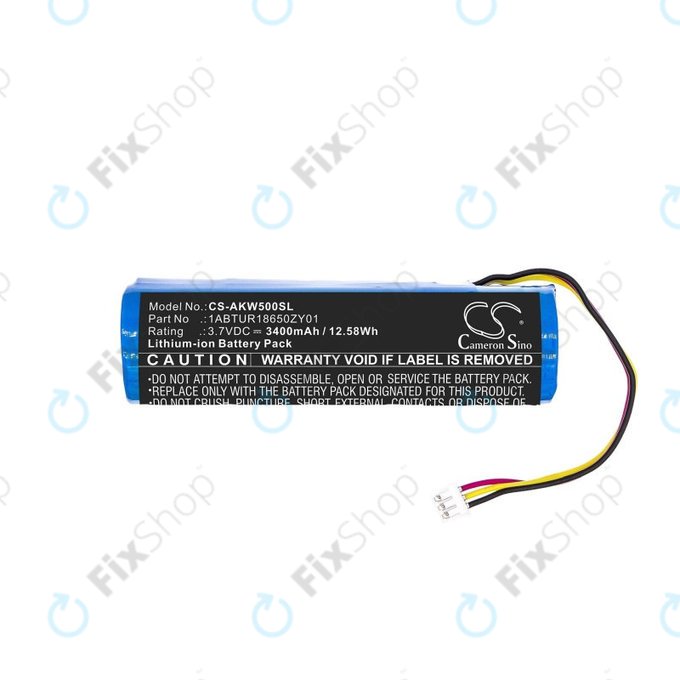 Batteria per Akai 5000 Solo, Ewi 5000, 1ABTUR18650ZY01, Li-Ion, 3400mAh, 3.7V, HQ