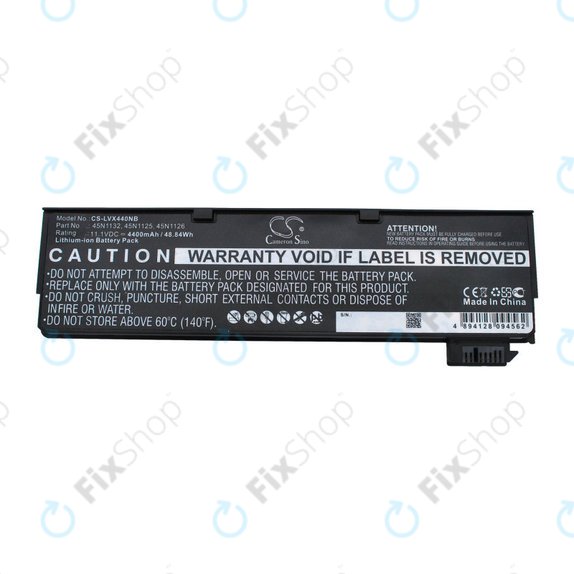 Batteria per Lenovo ThinkPad X240, X250, X260, S440, T440, T550, T560, 45N1132, Li-Ion, 4400mAh, 11.1V, HQ