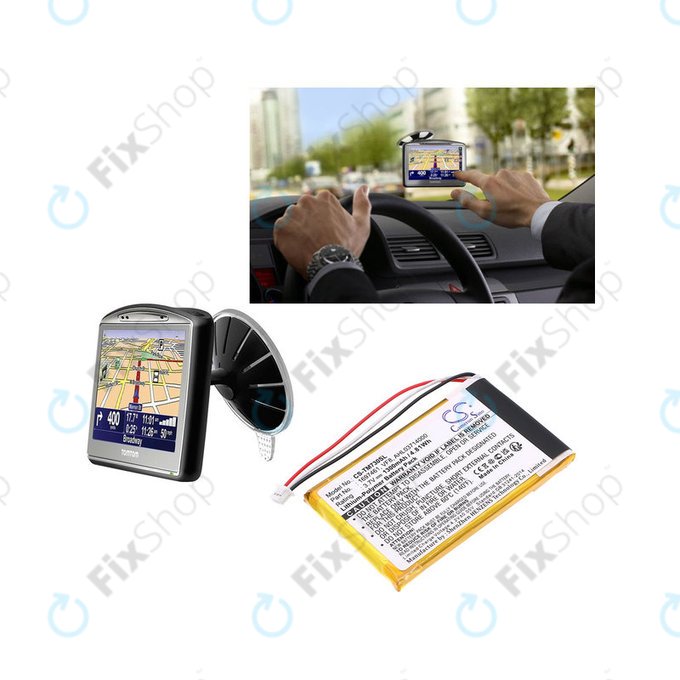 Batteria per TomTom Go 530 Live, 630T, 720, 730T, 930T, 1697461, Li-Polymer, 1300mAh, 3.7V, HQ
