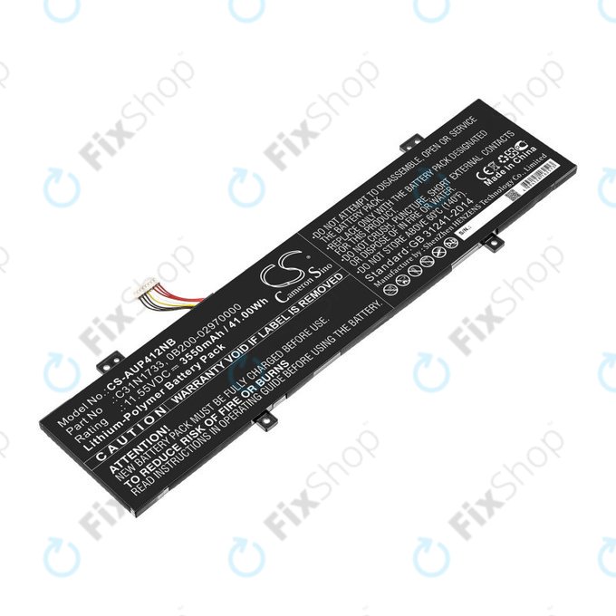 Batteria per Asus VivoBook Flip 14 TP412FA/UA, C31N1733, Li-Pol, 3550mAh, 11.55V, HQ