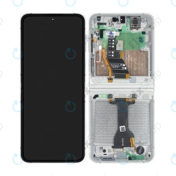 Schermo per Samsung Z Flip 7 FE F761B, White, Vetro touch con cornice, GH82-37734B, Genuine Service Pack