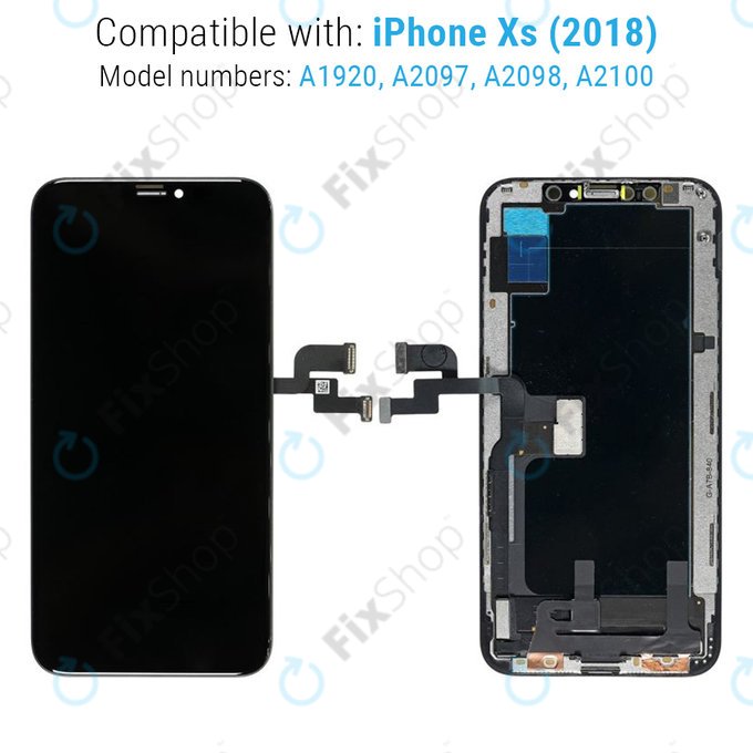 Schermo Hard OLED per iPhone XS, Vetro touch con cornice, FixPremium