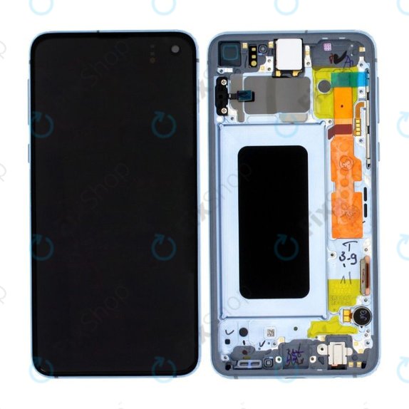 Schermo per Samsung S10e G970F, Prism Blue, Vetro touch con cornice, GH82-18852C, GH82-18836C, Genuine Service Pack