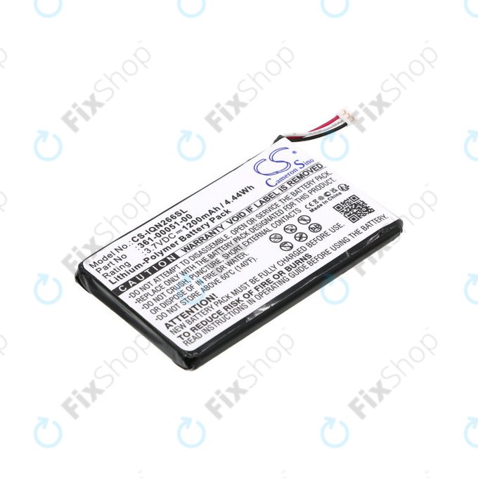 Batteria per Garmin Nüvi 2660, 361-00051-00, Li-Pol, 1200mAh, 3.7V, HQ