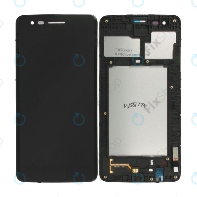 Schermo per LG K8 M200N (2017), Black, Vetro touch con cornice