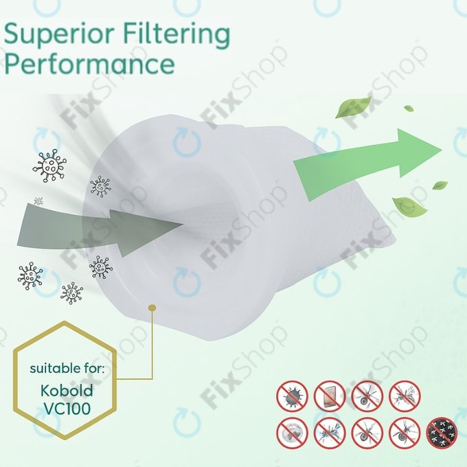 Filtro polvere per Vorwerk Kobold VC100