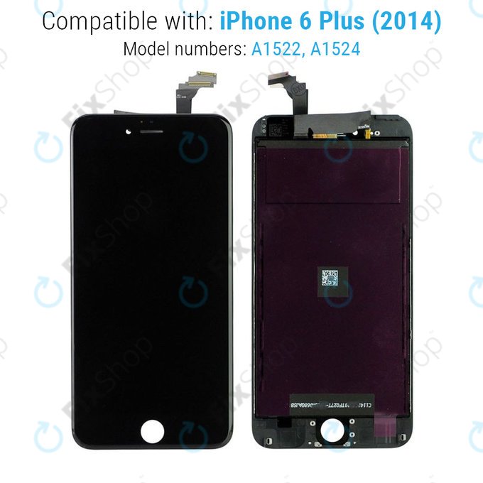 Schermo per iPhone 6 Plus, Black, Vetro touch con cornice