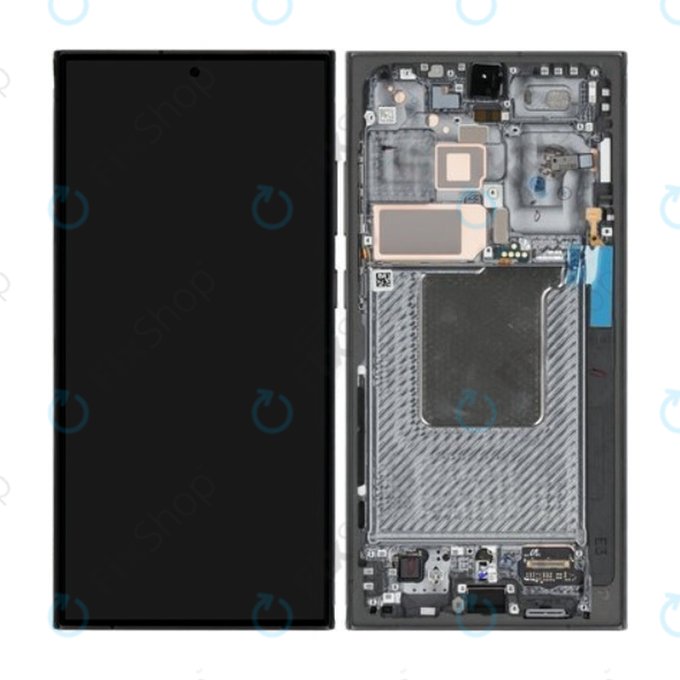 Schermo per Samsung S24 Ultra S928B, Titanium Black, Vetro touch con cornice, GH82-33396B, Genuine Service Pack