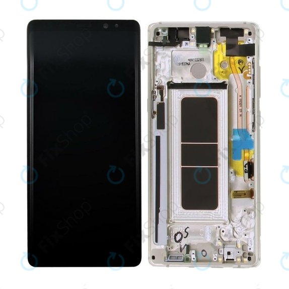 Schermo per Samsung Note 8 N950F, Maple Gold, Vetro touch con cornice, GH97-21065D, GH97-21066D, Genuine Service Pack