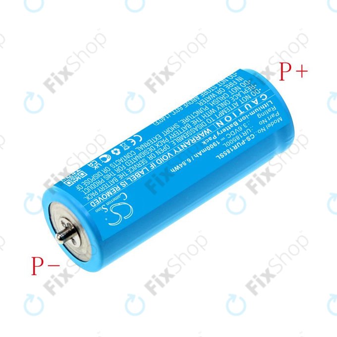 Batteria per Braun Silk-épil 5, Silk-épil 7, Silk-épil 9, UR18500L, Li-Ion, 1900mAh, 3.6V, HQ