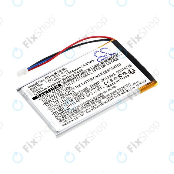 Batteria per Garmin Nüvi 1300, 1350, 1370, 1390, 1490, 361-00019-16, Li-Pol, 1250mAh, 3.7V, HQ