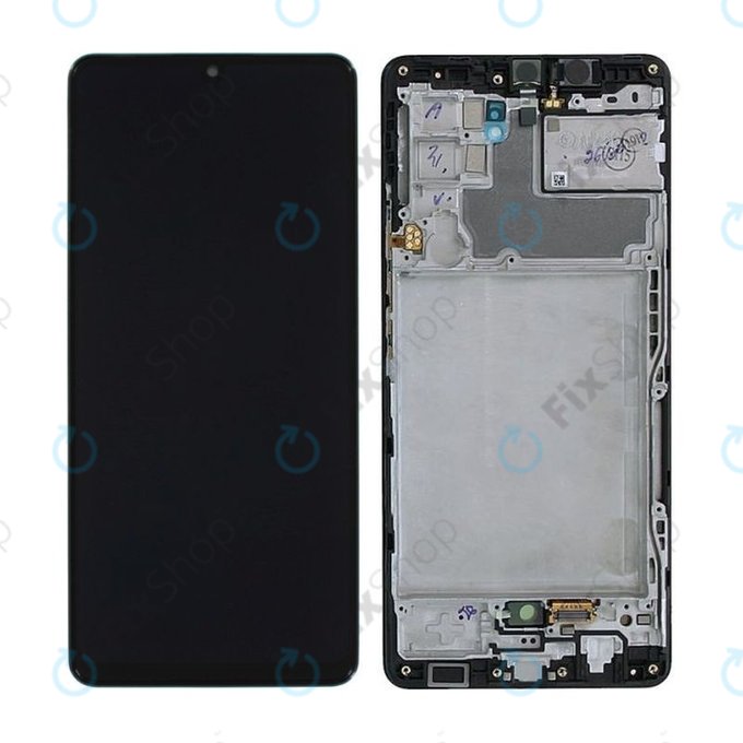 Schermo per Samsung A42 5G A426B, Prism Dot Black, Vetro touch con cornice, GH82-24375A, GH82-24376A, Genuine Service Pack