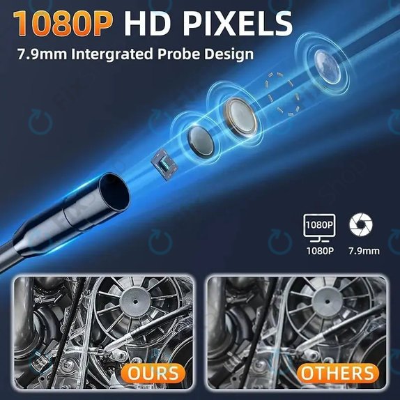 Telecamera endoscopica industriale con display IPS da 4,3", 10m