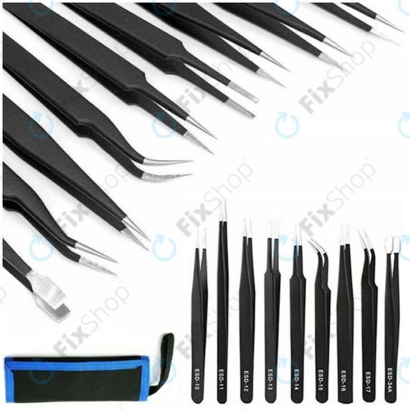 Set di pinzette antistatiche ESD in acciaio inox 9 in 1