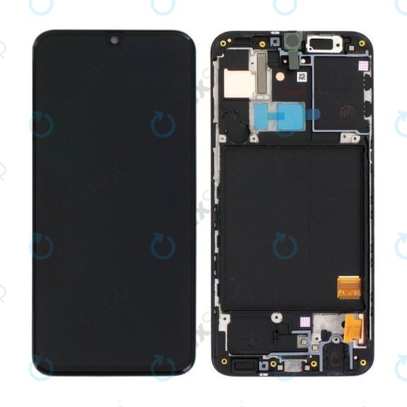 Schermo per Samsung A40 A405F, Black, Vetro touch con cornice, GH82-19672A, GH82-19674A, Genuine Service Pack