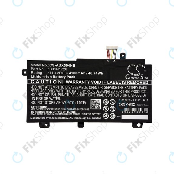 Batteria per Asus TUF 504, 505, 554, 656, FX504, TUF Gaming A15, B31N1726, Li-Ion, 4100mAh, 11.4V, HQ