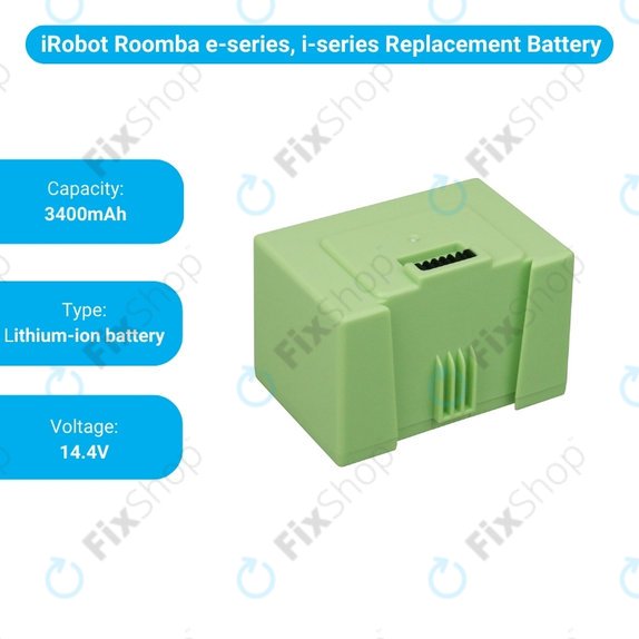 Batteria per iRobot Roomba e-seriess, i-seriess, ABL-D1, 4624864, ABL-D2, Li-Ion, 3400mAh, 14.4V
