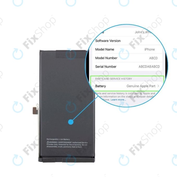 Batteria per iPhone 14, 661-30373, 3279mAh, Genuine Apple