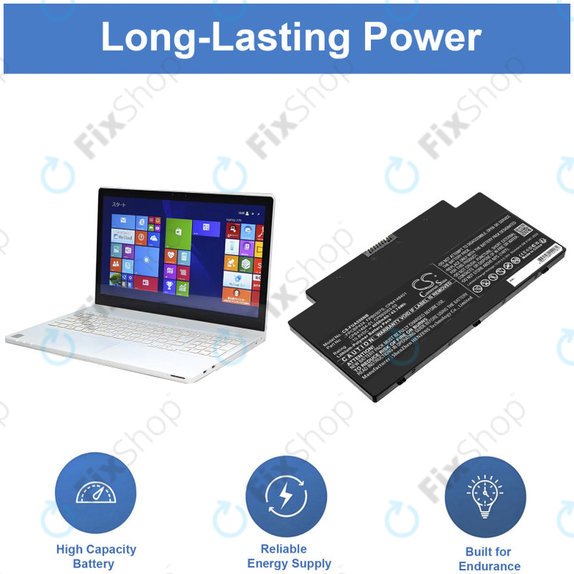 Batteria per Fujitsu Lifebook AH77, A556, A3510, U536, CP641484-01, Li-Pol, 4050mAh, 10.8V, HQ