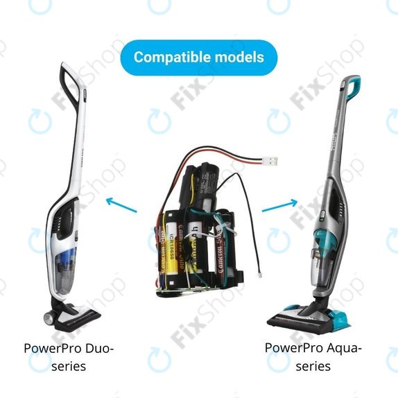 Batteria per Philips PowerPro Aqua, Duo, 300003446961, 69-2008-009-211, 69-2008-009-201, Li-Ion, 2000mAh, 25.2V, HQ