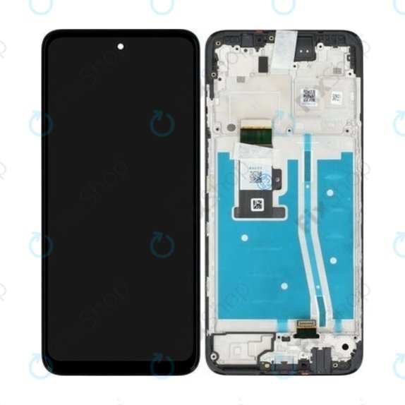 Schermo per Motorola Moto G53 5G, Black, Vetro touch con cornice, 5D68C22150, Genuine Service Pack