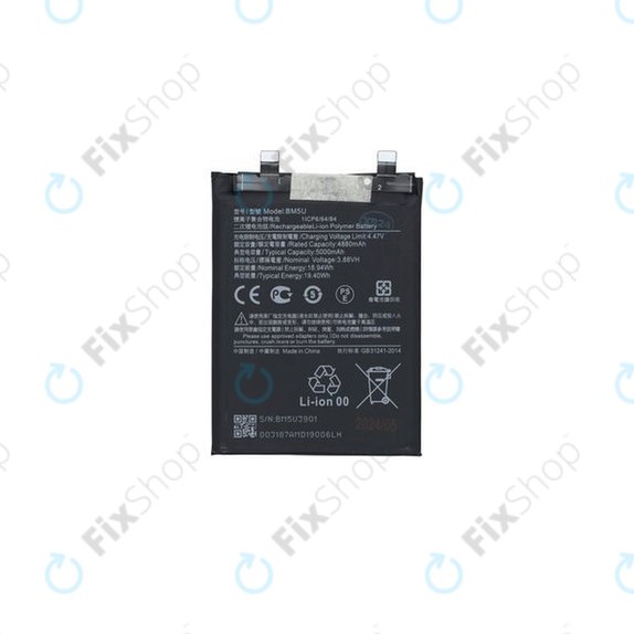 Batteria per Xiaomi Redmi Note 13 Pro+ 23090RA98C, BM5U, 1330103000037B, 5000mAh, Genuine Service Pack