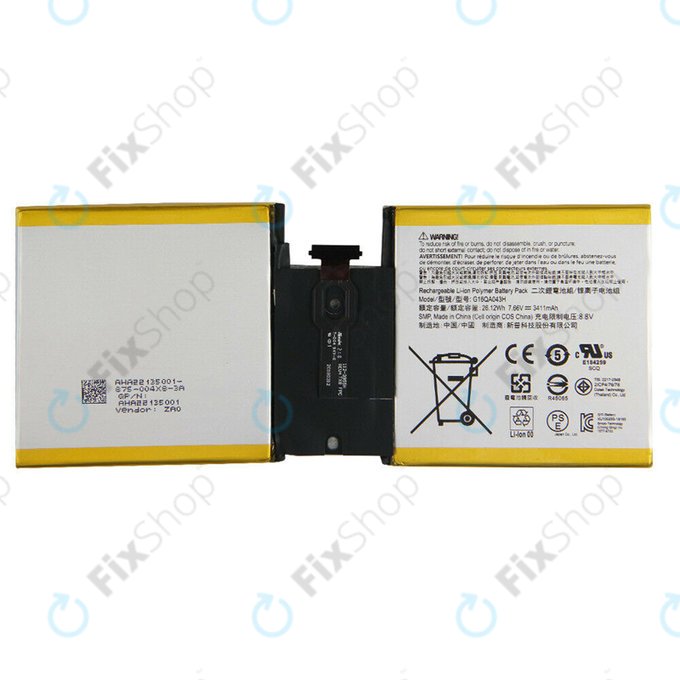 Batteria per Microsoft Surface Go, G16QA043H, 3411mAh